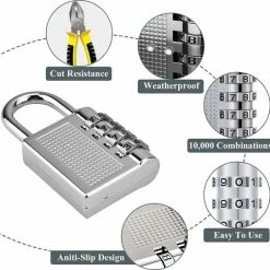 Beste deal ⌛ Uitgang 🔔 Igoods 4 Cijferig Kofferslot - Reisslot - Reis Cijferslot - Cijferhangslot - Hangslot - Bagageslot - Luggace Lock - 80 Mm - Zilver 👏 😉 -Tassen-dames Winkel 550x541