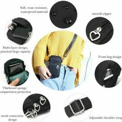 Nieuw 😍 Promo ⭐ WiseGoods Crossbody Tas - Schoudertas - Telefoontasje & Portemonnee - Heuptas - Mini Bag - Meisjes/ Dames - Zwart 🔔 💯 -Tassen-dames Winkel 550x542