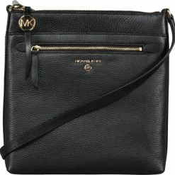Beste Verkoop 🥰 Beste recensies van 😍 Michael Kors - Lg Ns Flat Xbody Dames Crossbody Tas - Zwart 🧨 ⌛