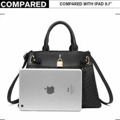 Begroting 🎉 Coupon 🔔 Miss Lulu Dames Schoudertas - Dames Tassen - Handtas - Zwart (LH1962 BK) 🛒 ⌛ -Tassen-dames Winkel 550x545 3