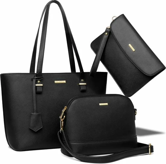 Beste Verkoop โ๏ธ Hete verkoop ๐ฅฐ Lana® La Luna - Driedelige Handtassen Set Met Dames Schoudertas, Handtas - Saffiano Leer - Zwart ๐ ๐ฅ 3 Beste Verkoop โ๏ธ Hete verkoop ๐ฅฐ Lana® La Luna - Driedelige Handtassen Set Met Dames Schoudertas, Handtas - Saffiano Leer - Zwart ๐ ๐ฅ