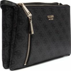 Nieuw 😀 Gloednieuw 👏 Guess Naya Double Zip Dames Crossbody - Coal ❤️ ⭐ -Tassen-dames Winkel 550x547 2