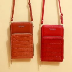 Beste deal 🔔 Uitgang 🤩 Merkloos Telefoontasje Met Croco Design – Compact Schoudertasjes – 2 Compartimenten – Zwart 🧨 🤩 -Tassen-dames Winkel 550x550 1071