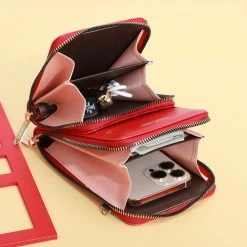 Beste deal 🔔 Uitgang 🤩 Merkloos Telefoontasje Met Croco Design – Compact Schoudertasjes – 2 Compartimenten – Zwart 🧨 🤩 -Tassen-dames Winkel 550x550 1073