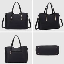 Hete verkoop ✨ Kopen 🌟 Miss Lulu Dames Handtas | Schoudertas | Portemonnee – Kunstleer -Zwart (S1719 BK) ⭐ 👍 -Tassen-dames Winkel 550x550 1123