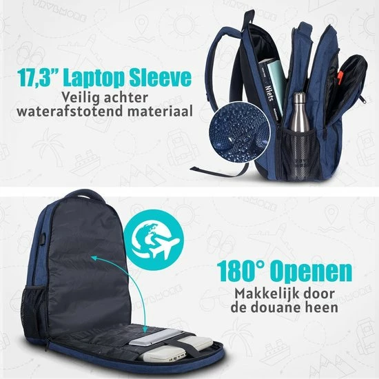 Beste Verkoop ๐ฅฐ Beste Verkoop ๐ TRVLMORE Rugzak - 36 L - 17,3 Inch - Laptop Rugtas - Waterafstotend - Blauw ๐ โญ 7 Beste Verkoop ๐ฅฐ Beste Verkoop ๐ TRVLMORE Rugzak - 36 L - 17,3 Inch - Laptop Rugtas - Waterafstotend - Blauw ๐ โญ - Afbeelding 5