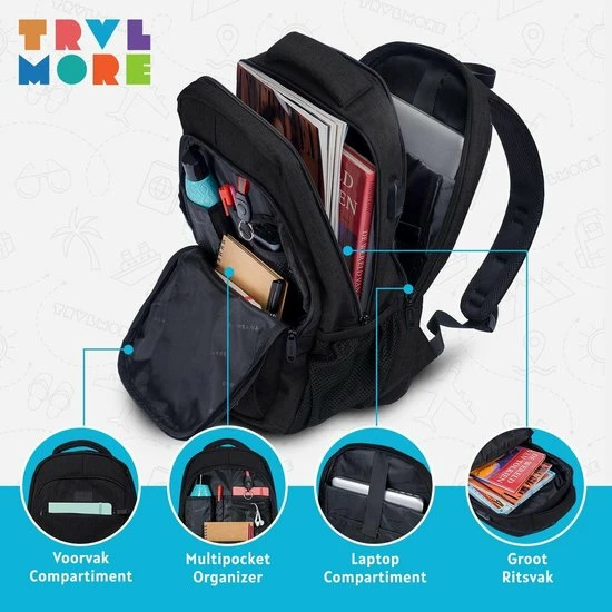 Groothandel โญ Nieuw ๐ฅ TRVLMORE Rugzak - 28L - 15,6 Inch - Laptop Rugtas - Waterafstotend - Zwart ๐ฏ ๐ฅฐ 9 Groothandel โญ Nieuw ๐ฅ TRVLMORE Rugzak - 28L - 15,6 Inch - Laptop Rugtas - Waterafstotend - Zwart ๐ฏ ๐ฅฐ - Afbeelding 7