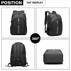 Begroting 👏 Gloednieuw 🎁 Kono Rugzak - Laptoptas Inclusief USB Oplaadstation - 25 L Rugtas Voor Mannen/Vrouwen - Tas Met Reflecterende Strip - Waterdichte 🎒 🎒 Backpack - Tas Voor School/Werk/Reizen - Zwart (E1972) 🎉 ❤️ -Tassen-dames Winkel 550x550 346