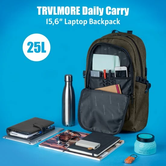 Uitgang 🔥 Coupon 🌟 TRVLMORE Rugzak - 28L - 15,6 Inch - Laptop Rugtas - Waterafstotend - Groen 😀 🔥 4 Uitgang 🔥 Coupon 🌟 TRVLMORE Rugzak - 28L - 15,6 Inch - Laptop Rugtas - Waterafstotend - Groen 😀 🔥 - Afbeelding 2