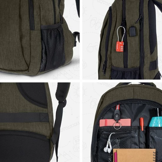 Uitgang 🔥 Coupon 🌟 TRVLMORE Rugzak - 28L - 15,6 Inch - Laptop Rugtas - Waterafstotend - Groen 😀 🔥 8 Uitgang 🔥 Coupon 🌟 TRVLMORE Rugzak - 28L - 15,6 Inch - Laptop Rugtas - Waterafstotend - Groen 😀 🔥 - Afbeelding 6