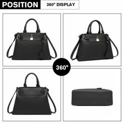 Begroting 🎉 Coupon 🔔 Miss Lulu Dames Schoudertas - Dames Tassen - Handtas - Zwart (LH1962 BK) 🛒 ⌛ -Tassen-dames Winkel 550x550 394