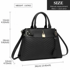 Begroting 🎉 Coupon 🔔 Miss Lulu Dames Schoudertas - Dames Tassen - Handtas - Zwart (LH1962 BK) 🛒 ⌛ -Tassen-dames Winkel 550x550 395