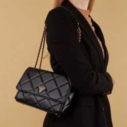 Top 10 ⌛ Coupon 😀 Guess Cessily Dames Schoudertas - Zwart - Maat Geen ✔️ 🔔 -Tassen-dames Winkel 550x550 504