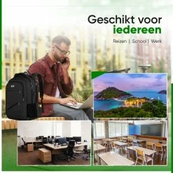 Gloednieuw 🎉 Goedkoopste ❤️ Navy Madden Rugzak Met USB Poort 28L - Zwart - Luxe Laptop Rugtas 15.6 Inch Met Laptopvak - Heren - Dames - Jongens - Meisje - Waterafstotend - Rugzakken ✨ ⭐ -Tassen-dames Winkel 550x550 54