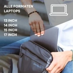 Goedkoopste 🧨 Begroting 🔥 BAKBAGS Laptop Rugzak 25 Liter | Rugzak Met Laptopvak Voor Naar School Of Werk | Geschikt Tot 17 Inch Laptops | Gerecycled Polyester 🛒 🔥 -Tassen-dames Winkel 550x550 561