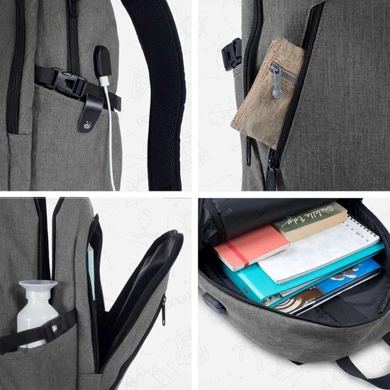 Nieuw ๐ Beste deal ๐ TRVLMORE Rugzak - 25 L - 15,6 Inch - Laptop Rugtas - Waterafstotend - Grijs ๐ฅฐ ๐ฅฐ 5 Nieuw ๐ Beste deal ๐ TRVLMORE Rugzak - 25 L - 15,6 Inch - Laptop Rugtas - Waterafstotend - Grijs ๐ฅฐ ๐ฅฐ - Afbeelding 3