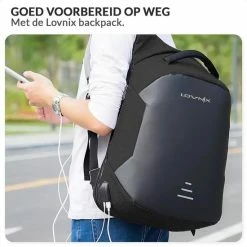 Beste recensies van 😀 Korting 🔥 Anti Diefstal Rugzak Inclusief Usb Oplaadstation - Geschikt Voor Laptop - Anti Theft En Spat Waterdicht| Lovnix Bag104 | Zwart ✨ 🎁 -Tassen-dames Winkel 550x550 820
