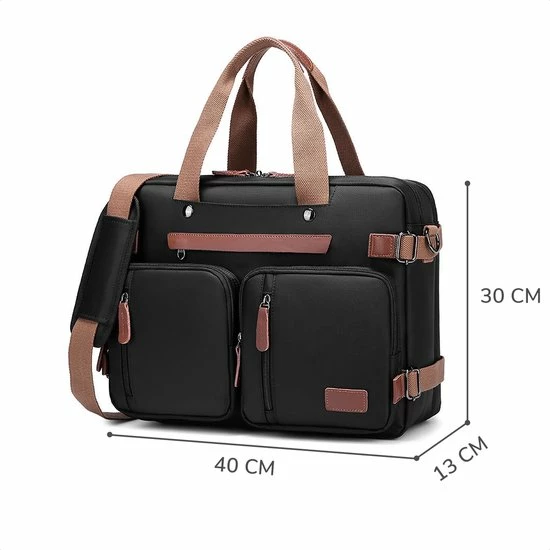 Flash-uitverkoop ⌛ Aanbiedingen ✨ QY Laptoptas 2 In 1 Laptop Rugtas Schoudertas Voor 15.6 Inch Laptop – Zwart 💯 🔥 5 Flash-uitverkoop ⌛ Aanbiedingen ✨ QY Laptoptas 2 In 1 Laptop Rugtas Schoudertas Voor 15.6 Inch Laptop – Zwart 💯 🔥 - Afbeelding 3