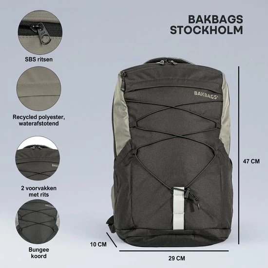 Goedkoopste ๐ Korting โ BAKBAGS Sport Rugzak | Daypack 25 Liter Met Vak Voor Waterzak | Inclusief Regenhoes | Gerecycled Polyester โ ๐ฅ 5 Goedkoopste ๐ Korting โ BAKBAGS Sport Rugzak | Daypack 25 Liter Met Vak Voor Waterzak | Inclusief Regenhoes | Gerecycled Polyester โ ๐ฅ - Afbeelding 3