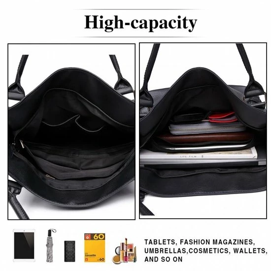 Groothandel π€© Beste deal π Miss Lulu Grote Zachtleren Slouchy Hobo Schoudertas(E6713 BK) π π 4 Groothandel π€© Beste deal π Miss Lulu Grote Zachtleren Slouchy Hobo Schoudertas(E6713 BK) π π - Afbeelding 2