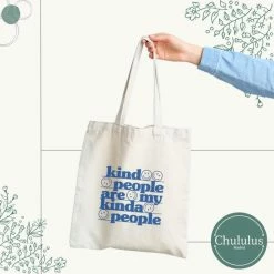 Goedkoop 🛒 Beste deal 👏 Chululus Madrid: Tote Bag - Kind People Are My Kinda People - Canvas Tas - Katoenen Tas - Creatief Design - Quote 😍 🤩