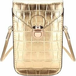 Top 10 🤩 Beste recensies van 🤩 Smartphone Tasje Croco - Goud | Kunstleer | 17,5 X 11,5 X 4 Cm | Fashion Favorite 🎉 🔔