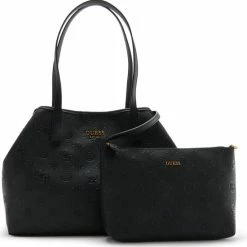 Top 10 😉 Nieuw 🤩 Guess Vikky Tote Dames Handtas - Zwart 🔥 😀