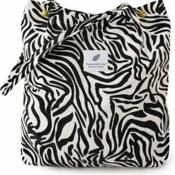 Promo 🔥 Hete verkoop 💯 Fashion Favorite Shopper / Tote Bag - Zebra Corduroy | 37 X 28 X 11 Cm | Katoen 👏 ⭐