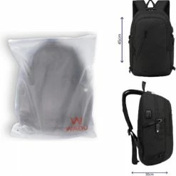 Groothandel 🥰 Beste Verkoop ✨ Wadu Anti Diefstal Waterdichte Rugzak Inclusief Usb Oplaadstation - 14 T/m 15.6 Inch - Zwart 😍 ✔️ -Tassen-dames Winkel 550x557 6