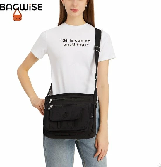 Begroting ⌛ Beste Pirce 💯 Bagwise® Schoudertas - Dames - (CR3005) - Zwart 🌟 👏 5 Begroting ⌛ Beste Pirce 💯 Bagwise® Schoudertas - Dames - (CR3005) - Zwart 🌟 👏 - Afbeelding 3