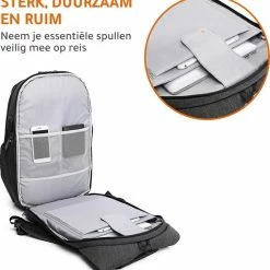 Beste Verkoop ✔️ Gloednieuw 😍 Ssublime Vault - Anti Diefstal Waterdichte Rugzak - Laptoptas Met 15.6 Tot 17 Inch Laptopvak - Rugtas Met USB én Audio Aansluiting - Voor Dames En Heren - Inclusief TSA Ritsslot - Zwart ⭐ 👏 -Tassen-dames Winkel 550x572 5