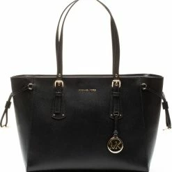 Uitgang ✔️ Goedkoopste 💯 Michael Kors Voyager M Dames Schoudertas - Zwart 😍 ❤️