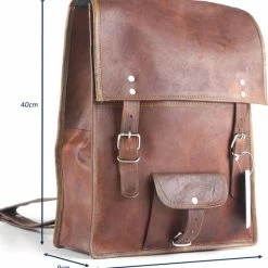 Beste Pirce ⌛ Nieuw ⭐ Oncedoce Rugtas Echt Leer ‘’ BILBAO ‘’ – Rugzak 40 X 26 X 9 Cm - Echte Leder – Cognac Bruin – Handgemaakt Van Echt Leer – Vintage Stijl Tas 🤩 🌟