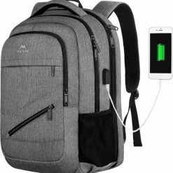 Gloednieuw 🔥 Beste recensies van 🔔 Matein Rugzak Met USB Oplaadpoort 36L Grijs Luxe Laptop Rugtas 17.3 Inch - Schooltas - Heren - Dames - Jongens - Meisjes - Waterafstotend - Rugzakken 😍 ⭐