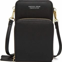 Beste Pirce 💯 Flash-uitverkoop ✨ Merkloos Compact Telefoontasje Zwart – 3 Compartimenten – Ideaal Voor Op Een Feestje 😉 🔥