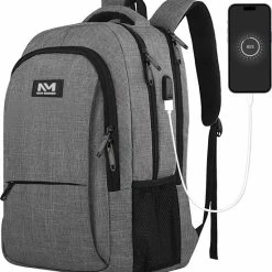 Flash-uitverkoop 😉 Kopen 🌟 Navy Madden Rugzak Met USB Poort 28L - Grijs - Luxe Laptop Rugtas 15.6 Inch Met Laptopvak - Heren - Dames - Jongens - Meisje - Waterafstotend - Rugzakken ⭐ 🤩