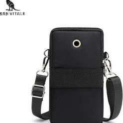 Groothandel 🌟 Gloednieuw ❤️ San Vitale® - Casual Telefoon Tas - Schoudertasje - Telefoontasje - Heuptas - Wandel/Sport/Mobiele Telefoon/Smartphone - Zwart 😉 🌟 -Tassen-dames Winkel 550x585 2