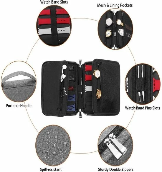 Beste Pirce ๐ Hete verkoop ๐ AA Commerce Multifunctionele Deluxe Elektronica Accessoires Organizer Reistas Opbergtas - Opbergsysteem Organizer Travel Bag Tas Case Etui Cover Geschikt Voor Kabels/Opladers/Horloge/Smartwatch/Apple โ โ Watch Bandjes Opbergen - Kabeltas - Grijs ๐ ๐ฅฐ 5 Beste Pirce ๐ Hete verkoop ๐ AA Commerce Multifunctionele Deluxe Elektronica Accessoires Organizer Reistas Opbergtas - Opbergsysteem Organizer Travel Bag Tas Case Etui Cover Geschikt Voor Kabels/Opladers/Horloge/Smartwatch/Apple โ โ Watch Bandjes Opbergen - Kabeltas - Grijs ๐ ๐ฅฐ - Afbeelding 3