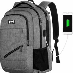 Korting 💯 Begroting ✔️ Navy Madden Rugzak Met USB Poort 28L - Grijs - Luxe Laptop Rugtas 15.6 Inch Met Laptopvak - Heren - Dames - Jongens - Meisje - Waterafstotend - Rugzakken 🛒 😍