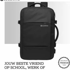 Beste deal ❤️ Beste Verkoop 🎁 Ssublime Weekender - 👜 👜 Handbagage Rugzak - Laptopvak 15.6 Tot 17 Inch - 20 Tot 36L - Rugtas Dames / Heren - Waterafstotend - Zwart 😉 🔔 -Tassen-dames Winkel 550x593 5