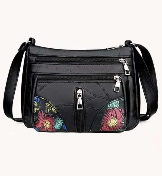 Begroting 💯 Begroting 🧨 Merkloos LaGloss Damestas Bloemen Print 4 - Luxe Handtas - Zwarte Schoudertas - 27 X 21 Cm - Zwart 🎉 😉 4 Begroting 💯 Begroting 🧨 Merkloos LaGloss Damestas Bloemen Print 4 - Luxe Handtas - Zwarte Schoudertas - 27 X 21 Cm - Zwart 🎉 😉 - Afbeelding 2