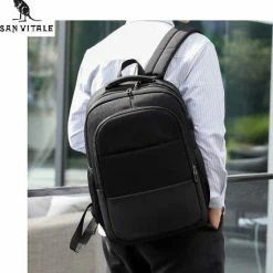 Uitgang ❤️ Korting 🌟 San Vitale® - Rugzak 2.0 Met USB Poort - Schooltas - 16 Inch Laptop Rugtas - Dames/Heren - 30L - Waterafstotend - Zwart 🥰 ⭐ -Tassen-dames Winkel 550x597 8
