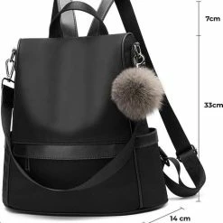 Groothandel 💯 Korting ⭐ Anti-diefstal Rugzak - Rugtas Dames - Waterdicht - Klein - Anti-theft 🎒 🎒 Backpack - Rug-, Schouder-, Handtas In één - Nylon - Incl. Verstelbare Riem - Zwart - Glennoo ✨ 🔥 -Tassen-dames Winkel 550x599 3