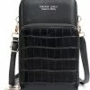 Beste deal 🔔 Uitgang 🤩 Merkloos Telefoontasje Met Croco Design – Compact Schoudertasjes – 2 Compartimenten – Zwart 🧨 🤩 -Tassen-dames Winkel 550x601 4
