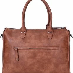 Flash-uitverkoop 👏 Kopen ⭐ Wimona Fabiana Two 2022 Schoudertas / Laptoptas - 15,6 Inch - Cognac 🤩 🥰 -Tassen-dames Winkel 550x603 4