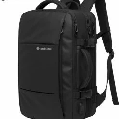 Beste deal ❤️ Beste Verkoop 🎁 Ssublime Weekender - 👜 👜 Handbagage Rugzak - Laptopvak 15.6 Tot 17 Inch - 20 Tot 36L - Rugtas Dames / Heren - Waterafstotend - Zwart 😉 🔔 -Tassen-dames Winkel 550x605 1