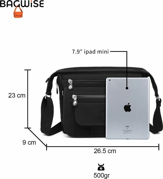 Begroting ⌛ Beste Pirce 💯 Bagwise® Schoudertas - Dames - (CR3005) - Zwart 🌟 👏 7 Begroting ⌛ Beste Pirce 💯 Bagwise® Schoudertas - Dames - (CR3005) - Zwart 🌟 👏 - Afbeelding 5