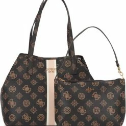Coupon 😍 Beste Pirce 🛒 Guess Vikky Large Tote Dames Handtas - Bruin 💯 🛒 -Tassen-dames Winkel 550x606 6