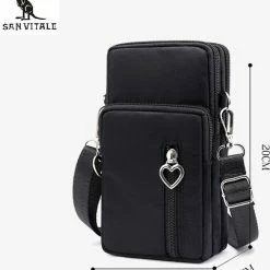 Groothandel 🌟 Gloednieuw ❤️ San Vitale® - Casual Telefoon Tas - Schoudertasje - Telefoontasje - Heuptas - Wandel/Sport/Mobiele Telefoon/Smartphone - Zwart 😉 🌟 -Tassen-dames Winkel 550x610 2