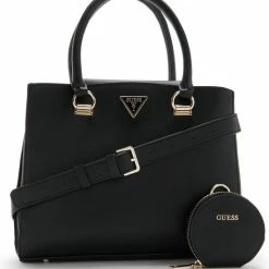 Coupon 👍 Gloednieuw 🎁 Guess Medium Schoudertas / Crossbody Tas Dames - Alexie - Zwart 🛒 🛒